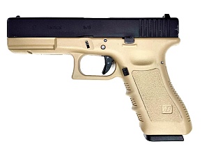 фото детально we пистолет glock 17 gen.3, greengas, tan (gp616tan) интернет-магазин "Планета страйкбола"