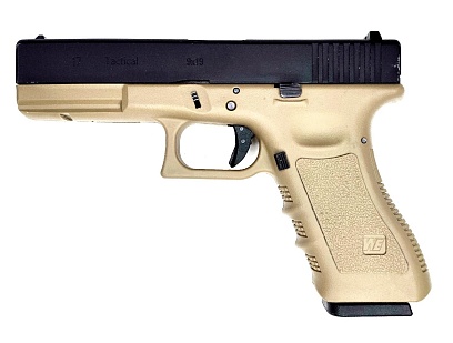 фото детально we пистолет glock 17 gen.3, greengas, tan (gp616tan) интернет-магазин "Планета страйкбола"
