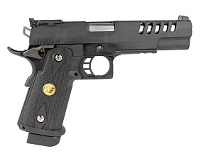 WE Пистолет Colt Hi Capa 5.1 auto, greengas перфорированный кожух, (we-h002at)