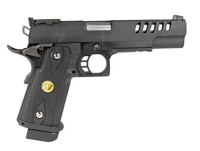WE Пистолет Colt Hi Capa 5.1 auto, greengas перфорированный кожух, (we-h002at)