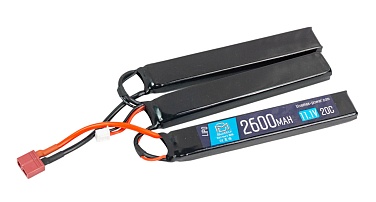 детальное фото для раздела Аккумулятор BlueMax LiPo 11.1В, 2600мАч, 20С, 3 лепестка Т-разъем интернет-магазин "Планета страйкбола»