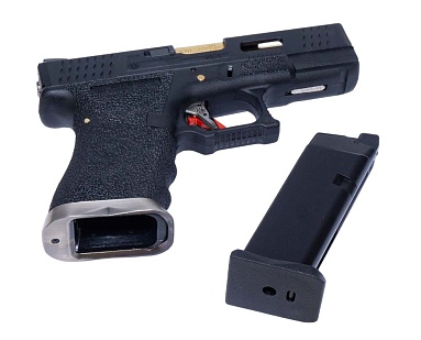 Пистолет WE G19 T1 – BK Slide / GD Barrel / BK Frame (we-g003wet-1)