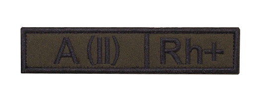 детальное фото Нашивка Strike Группа крови A (II) Rh+, черный олива интернет-магазин "Планета страйкбола"