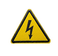 детальное фото Нашивка Strike "High Voltage / Высокое напряжение" 60 мм, треугольник, желтый интернет-магазин "Планета страйкбола"