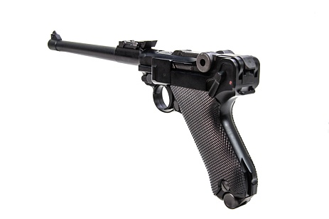 WE Пистолет Luger P-08 8", черный (gp403)