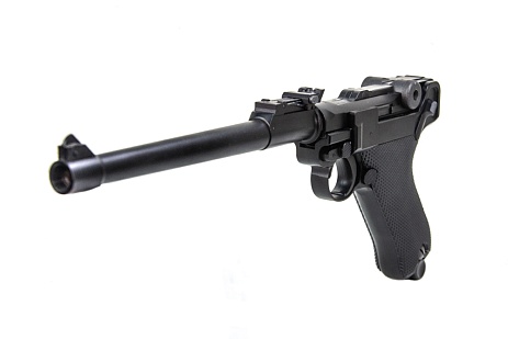 WE Пистолет Luger P-08 8", черный (gp403)