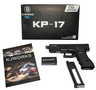 KJW Пистолет Glock 17, CO2, резьба под глушитель (kp-17-tbc.co2-bk)