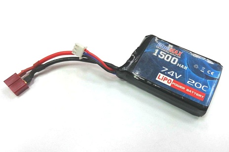 детальное фото для раздела Аккумулятор BlueMax LiPo 7.4В, 1500мАч, 20C, блок (95738) интернет-магазин "Планета страйкбола»