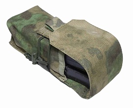 Подсумок Strike под 2 магазина АК с клапаном, A-TACS Camo кордура