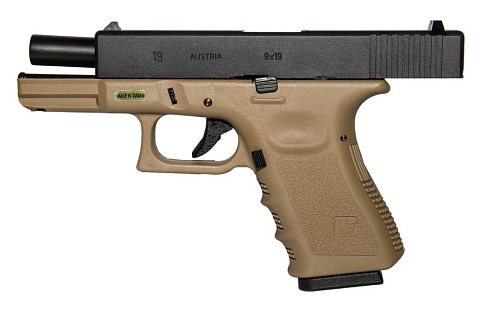 WE Пистолет Glock 19 gen.3, greengas, tan (WE-G003A-TAN)