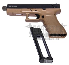 KJW Пистолет Glock 18, CO2, резьба под глушитель, tan (kp-18tbc.co2-tan)