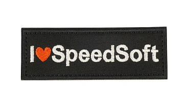 детальное фото Нашивка Strike "Я люблю Спидсофт / i love SpeedSoft", 90х30 мм интернет-магазин "Планета страйкбола"