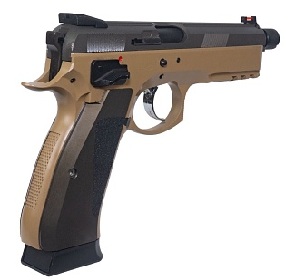 Пистолет KJW CZ SP-01 Shadow TBC, tan, greengas с кейсом (sp-01-tan) (уценка)