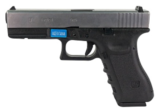 фото детально we пистолет glock 17 gen.3, greengas, хром (we-g001a-sv) интернет-магазин "Планета страйкбола"