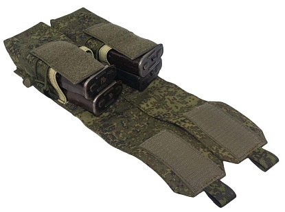 Подсумок Strike под 4 магазина АК двойной с клапаном, цифра кордура