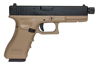 KJW Пистолет Glock 18, CO2, резьба под глушитель, tan (kp-18-tbc.co2-tan)