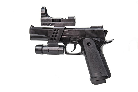 Пистолет Galaxy Colt 1911 с фонарем и коллиматором (g053c)