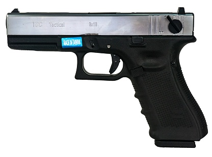 фото детально пистолет we glock 18 gen.4 хром, сменные накладки (we-g002b-sv) интернет-магазин "Планета страйкбола"