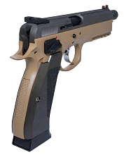 Пистолет KJW CZ SP-01 Shadow TBC, tan, greengas с кейсом (sp-01-tan)