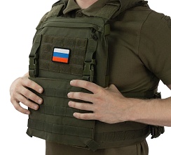 Нашивка Strike "Флаг России" 60х40мм, черная рамка