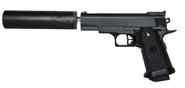 фото детально galaxy пистолет colt 1911 pd mini с глушителем, спринг (g10a) интернет-магазин "Планета страйкбола"