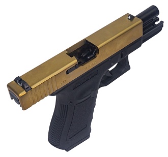 Пистолет WE Glock 19 Gen.3, металл слайд, золото (we-g003a-tg)