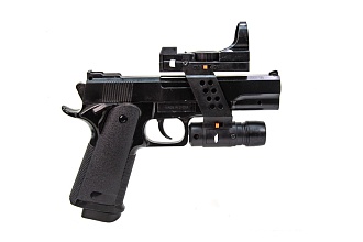 Пистолет Galaxy Colt 1911 с фонарем и коллиматором (g053c)
