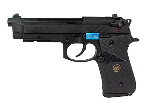 фото детально we пистолет beretta m92f, co2, черный, металл, рельса, (we-m008-co2) интернет-магазин "Планета страйкбола"