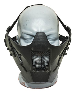 детальное фото для раздела Маска пластиковая на нижнюю часть лица, 2 крепления, черный (Б/У) интернет-магазин "Планета страйкбола»