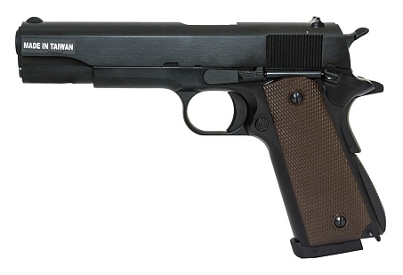 фото детально пистолет kjw colt m1911a1 gbb, co2, черный (1911.co2ii) интернет-магазин "Планета страйкбола"