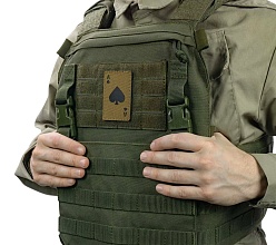 Нашивка Strike "Пиковый Туз", 80х50 мм, полевой, койот, лазерная резка