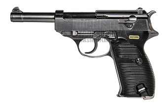 фото детально we пистолет walther p38, greengas, хром (gp124sb) интернет-магазин "Планета страйкбола"