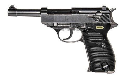 фото детально we пистолет walther p38, greengas, хром (gp124sb) интернет-магазин "Планета страйкбола"