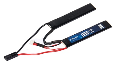 детальное фото для раздела Аккумулятор BlueMax LiPo 7.4В, 1100мАч, 20C, 2 лепестка интернет-магазин "Планета страйкбола»