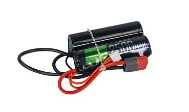 детальное фото для раздела Аккумулятор BlueMax LiOn 7.4В, 2500мАч, 10С(25A), 2 лепестка Т-разъем интернет-магазин "Планета страйкбола»