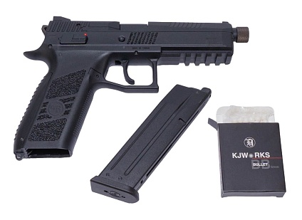 KJW Пистолет CZ P-09 с резьбой под глушитель, greengas (p-09 tbc)