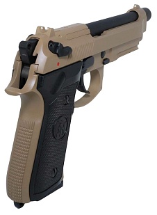 KJW Пистолет Beretta M9A1, greengas, tan, резьба глушителя