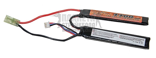 детальное фото для раздела Аккумулятор VB LiPo 7.4в, 1100мАч, 2 лепестка интернет-магазин "Планета страйкбола»