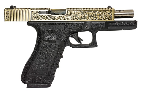 Пистолет WE Glock 17 с гравировкой (we-g001box-fb)