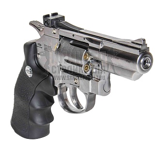 Gletcher Револьвер SW R25 Silver, пневматический, серебристый