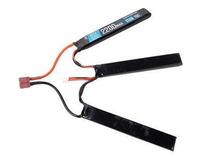 детальное фото для раздела Аккумулятор BlueMax LiPo 11.1В, 2200мАч, 15С, 3 лепестка Т-разъем интернет-магазин "Планета страйкбола»