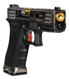 WE Пистолет Glock 17 G-Force, золоченный ствол, хром