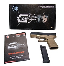WE Пистолет Glock 19 gen.3, greengas, tan (WE-G003A-TAN)