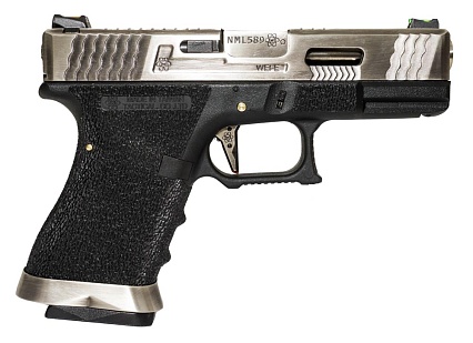 Пистолет WE Glock 19 G-Force серебряный, greengas (we-g003wet-7)