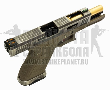 WE Модель пистолета Glock 17 G-Force, металл, tan, хром, золото