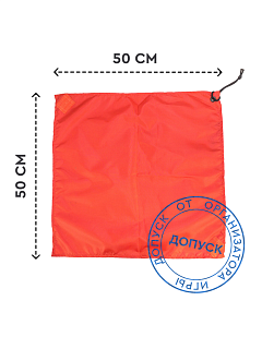 Платок / красная повязка Strike "мертвяк" красный 50x50 см, с люверсом и велкро