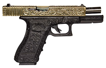 WE Пистолет Glock 18C gen.3, гравировка, greengas (we-g002box-br)