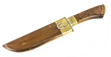 Нож туристический, клинок 145 мм, деревянные ножны (Б/У)