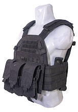 Плитоносец Kingrin 6094 Vest с подсумками черный (ve-46-bk), отсутствуют плечевые подушки(Б/У)