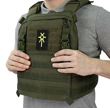 Нашивка Strike "Warhammer 40000. Necrons / Некроны", 80х50 мм, черный, лазерная резка